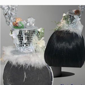 Christmas Mirrored Mini Top hat Headband, Tacky Christmas Party, Ugly Sweater Ch